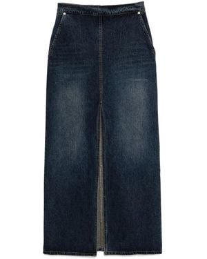 Pushbutton ウォッシュド デニムスカート - ブルー