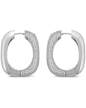Michael Kors Pavé Square Hoop Earrings - White