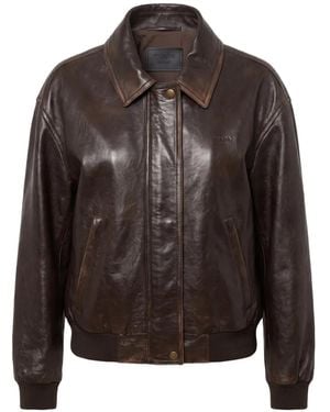 Prada Bomberjacke Aus Leder - Braun