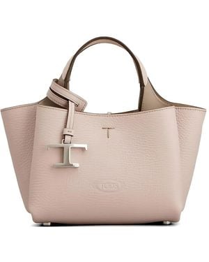 Tod's T-Charm Leather Mini Tote Bag - Pink