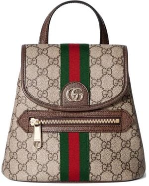 Gucci Mini Ophidia Gg-Monogram Backpack - Brown