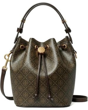 Tory Burch T Monogram バケットバッグ ミニ - ブラック