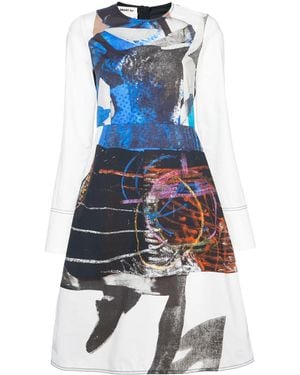 Marni Abstract Print Skater Dress - Multicolor