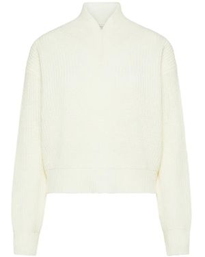 Cruna Gerippter Pullover Mit V-Ausschnitt - Weiß