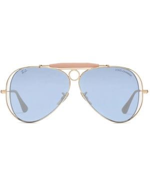 Dolce & Gabbana X Ray-Ban Lunettes De Soleil À Monture Pilote - Blue