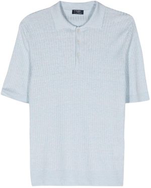 Barba Napoli Short-Sleeve Ribbed Polo Shirt - Blue