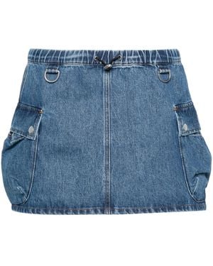 Coperni Thigh-Length Cotton Denim Skirt - Blau