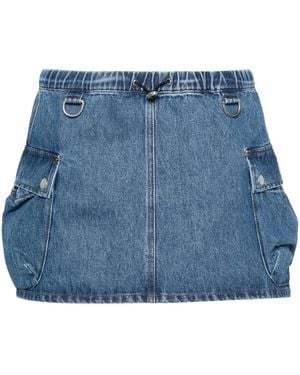 Coperni Thigh-Length Cotton Denim Skirt - Blue