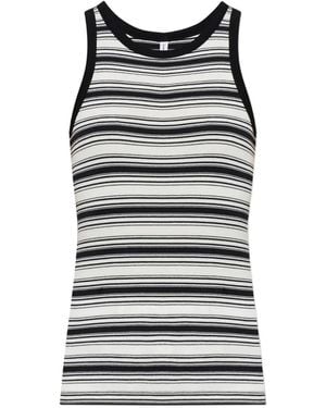 Samsøe & Samsøe Alexo Tank Striped Ribbed-Knit Top - Black