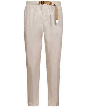 White Sand Pantalon À Taille Ceinturée - Natural