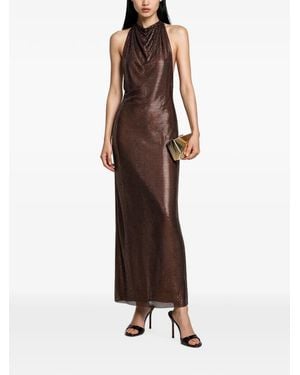 Self-Portrait Bead-Embellished Maxi Dress - Brown