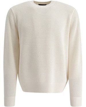 Vince Lochstrick-Pullover aus Baumwoll-Kaschmirgemisch - Weiß