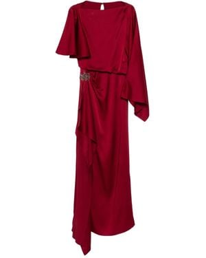 Erdem Draped Embellished Gown - Red