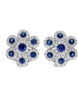 Leo Pizzo 18Kt Weißgoldohrstecker Mit Schmucksteinen - Blau