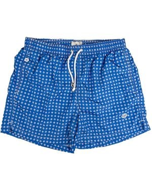 Luigi Borrelli Napoli Badeshorts Mit Blumenmuster - Blau