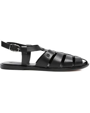 Dragon Diffusion Woven Strap Sandals - Black