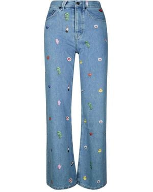 Fiorucci Charm-Print Jeans - Blue