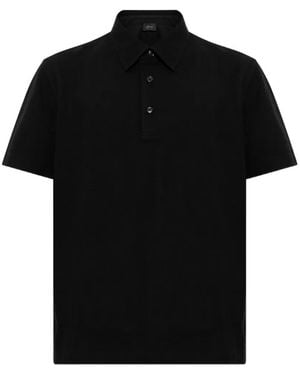 Brioni Polo Essential Con Logo Bordado - Negro