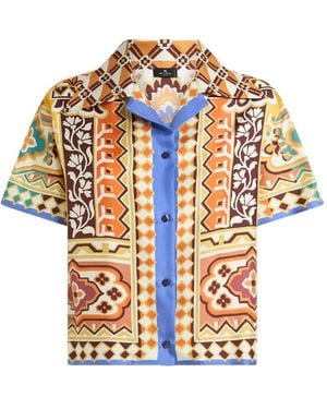 Etro Floral Printed Bowling Shirt - White