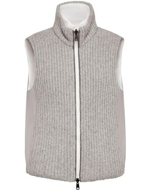 Brunello Cucinelli Gilet Imbottito A Coste - Grigio