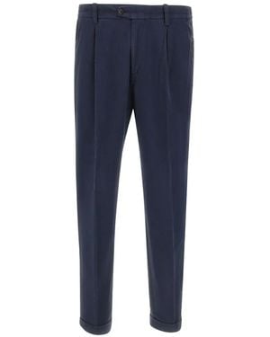 Devore Pleated Pants - Blue