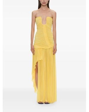 Christopher Esber Orion Ruched-Bodice Maxi Dress - Yellow
