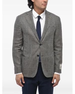 Corneliani Pied-De-Poule Single-Breasted Blazer - Grey