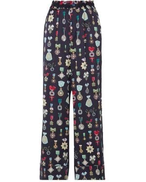 Temperley London Gloriette Zijden Broek - Blauw