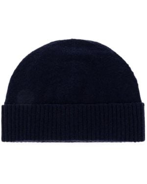 Jil Sander Ribbed-Knit Beanie Hat - Blue