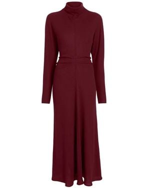 Proenza Schouler Soren Roll-Neck Fine-Ribbed Maxi Dress - Red