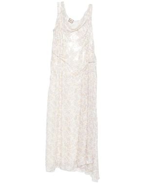 Plan C Vestido Con Motivo Floral - Blanco