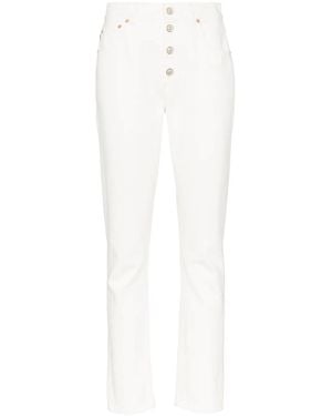 Balenciaga Vaqueros slim de talle alto - Blanco