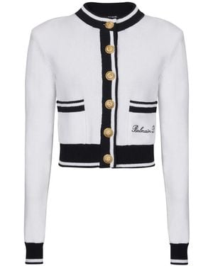 Balmain Signature カーディガン - ホワイト