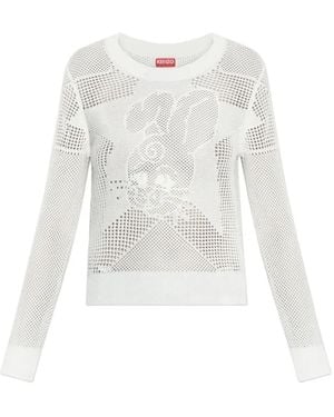 KENZO Rabbit Crochet Top - White