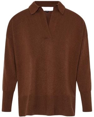 Yves Salomon Polo-Collar Sweater - Brown