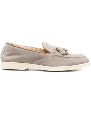 Doucal's Mocassins En Daim À Glands - White