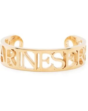 Marine Serre Logo Cut-Out Open-Cuff Bracelet - Metallic