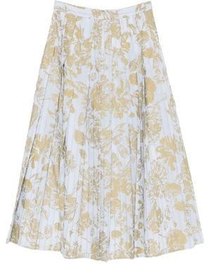 Antonio Marras Floral-Print Pleated Midi Skirt - White
