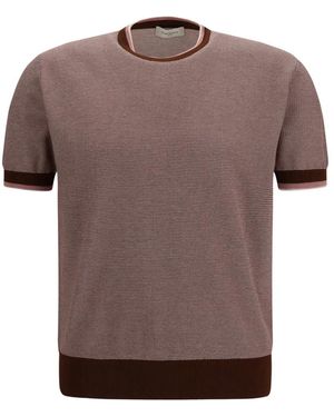 Piacenza Cashmere Kurzärmeliger Pullover - Braun