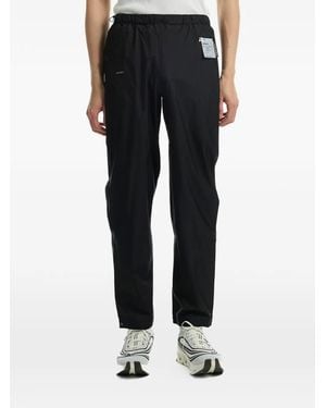 Satisfy Elasticated-Waistband Logo-Patch Trousers - Grey