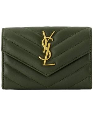 Saint Laurent Mini Envelope Wallet For - Green