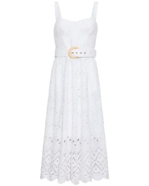 Cara Cara Calypso Eyelet Bustier Midi Dress - White