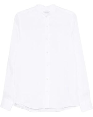 Tagliatore Cannes Band-Collar Long-Sleeve Shirt - White