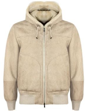 Volfagli Kapuzenjacke Aus Wildleder - Natur