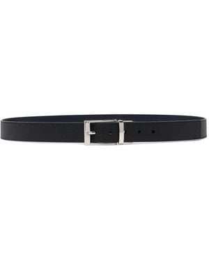 Bally Reversible Grained-Leather Belt - White