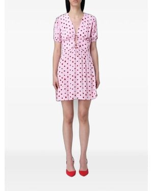 Mar De Margaritas Printed Tie-Fastening Mini Dress - Pink