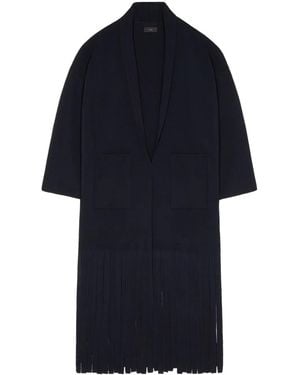 Alanui Cappotto Con Frange - Blu