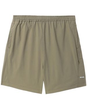 Izzue Mid-Rise Wide-Leg Shorts - Green