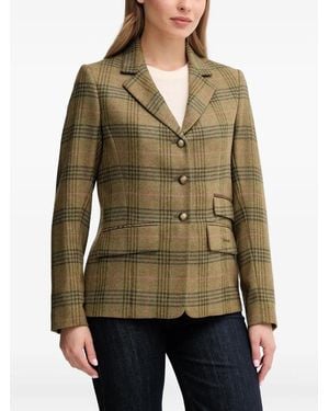 Barbour Check-Pattern Blazer - Green