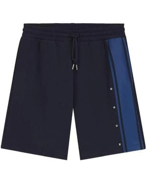 HUGO Logo-Print Side-Stripe Shorts - Blue